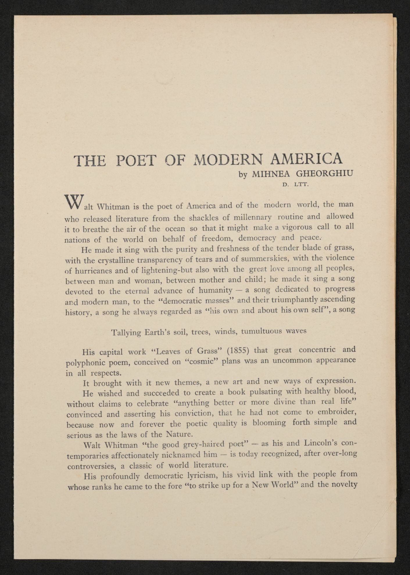 Scanned image of the current content page