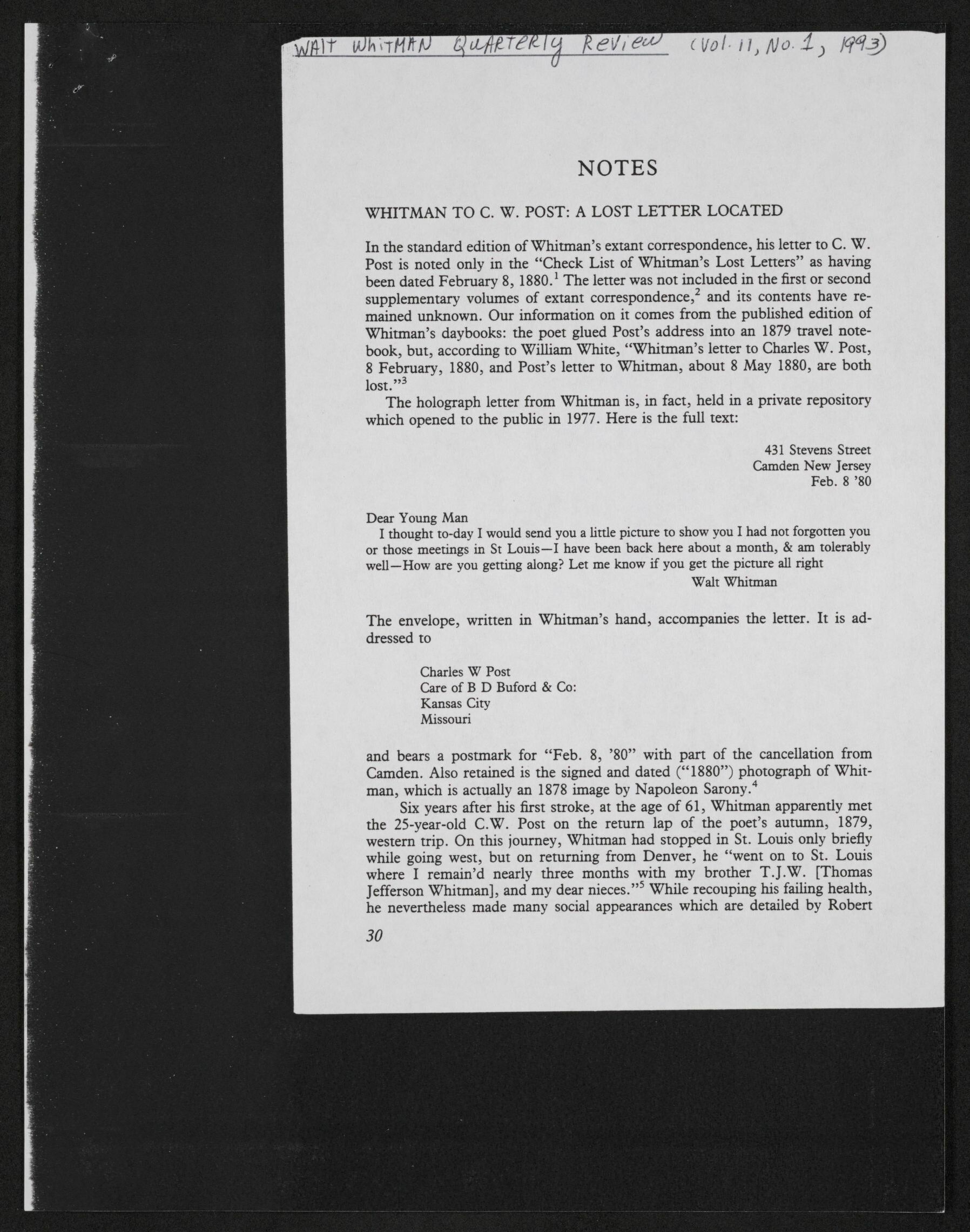 Scanned image of the current content page
