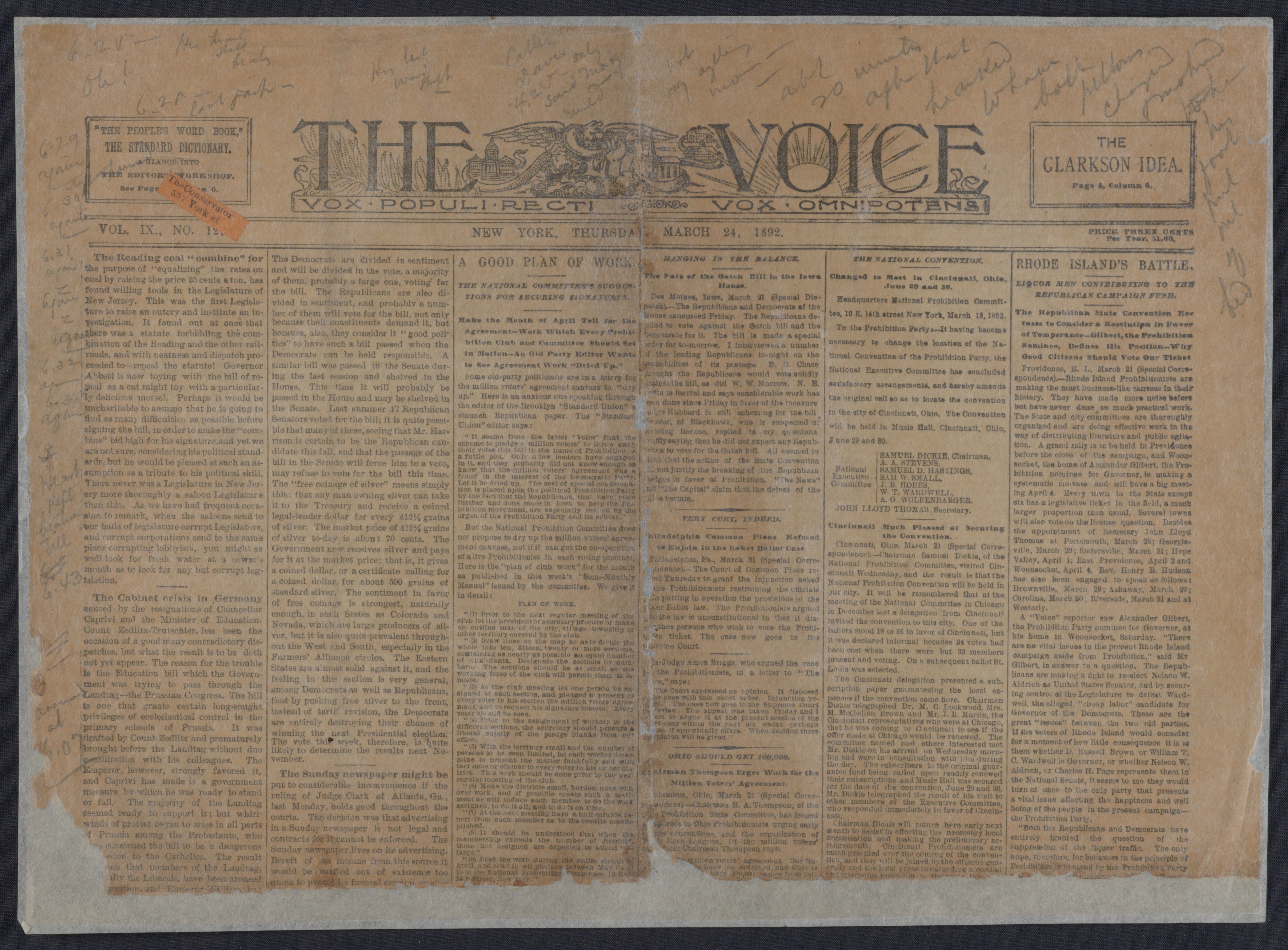 Scanned image of the current content page