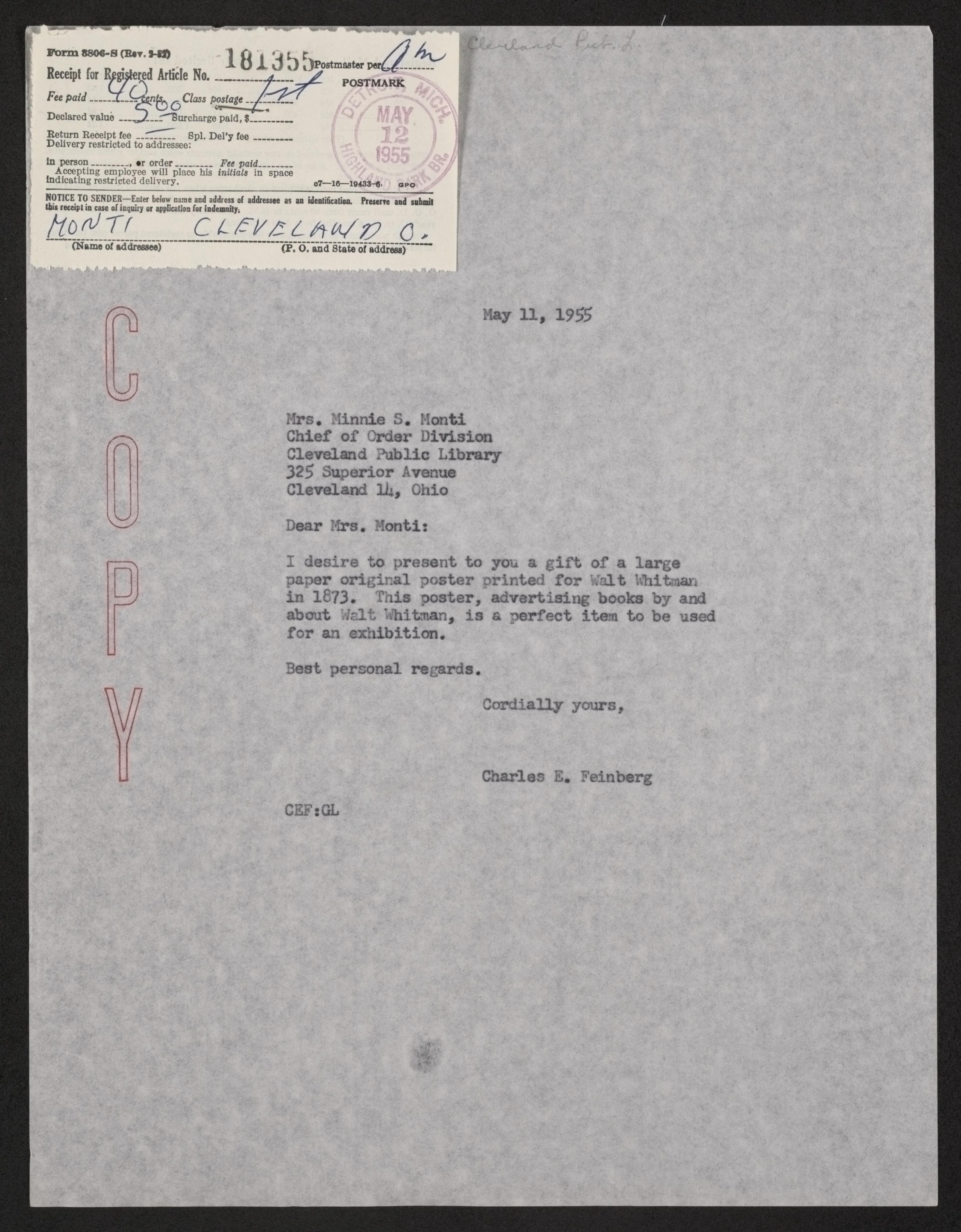 Scanned image of the current content page