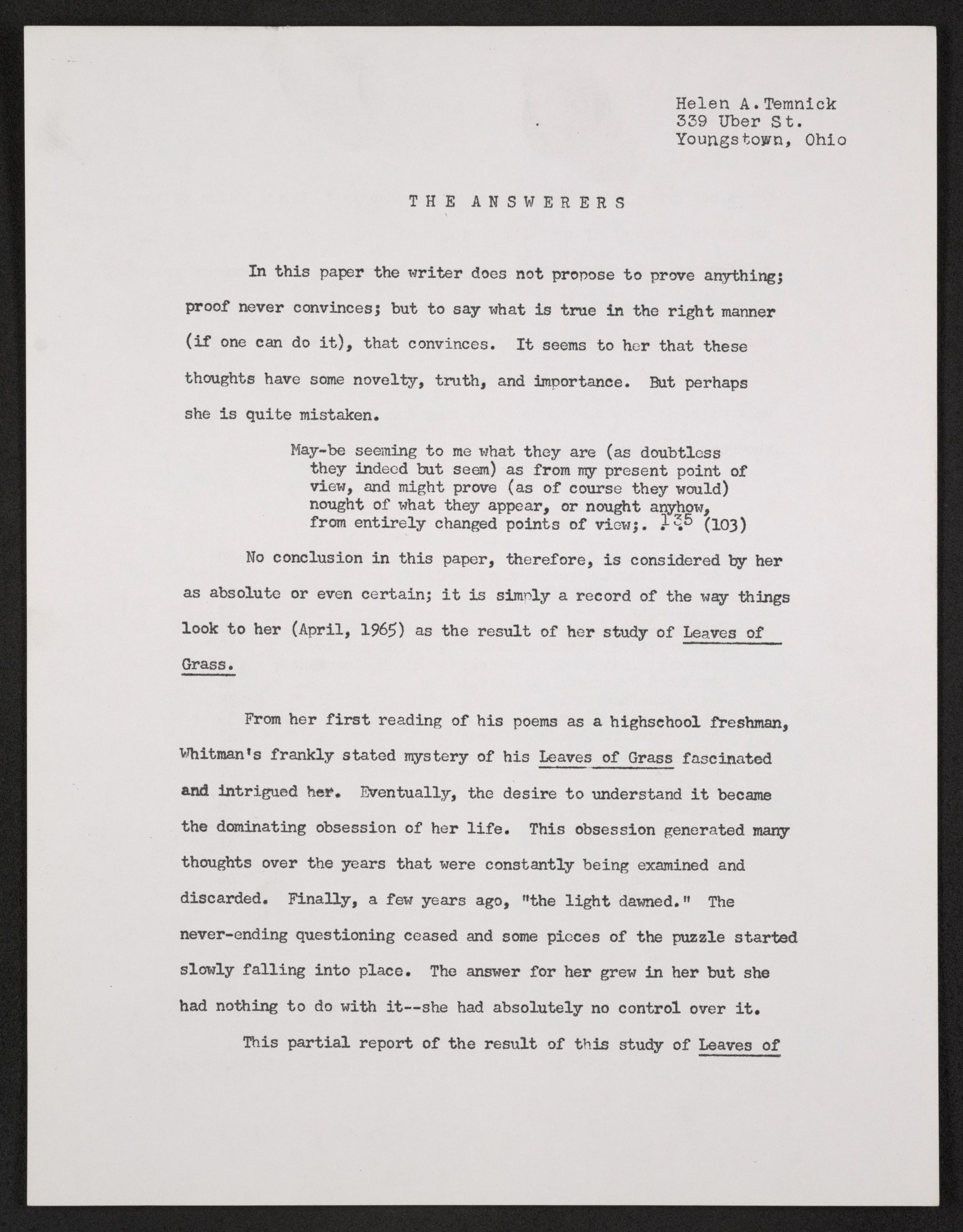 Scanned image of the current content page