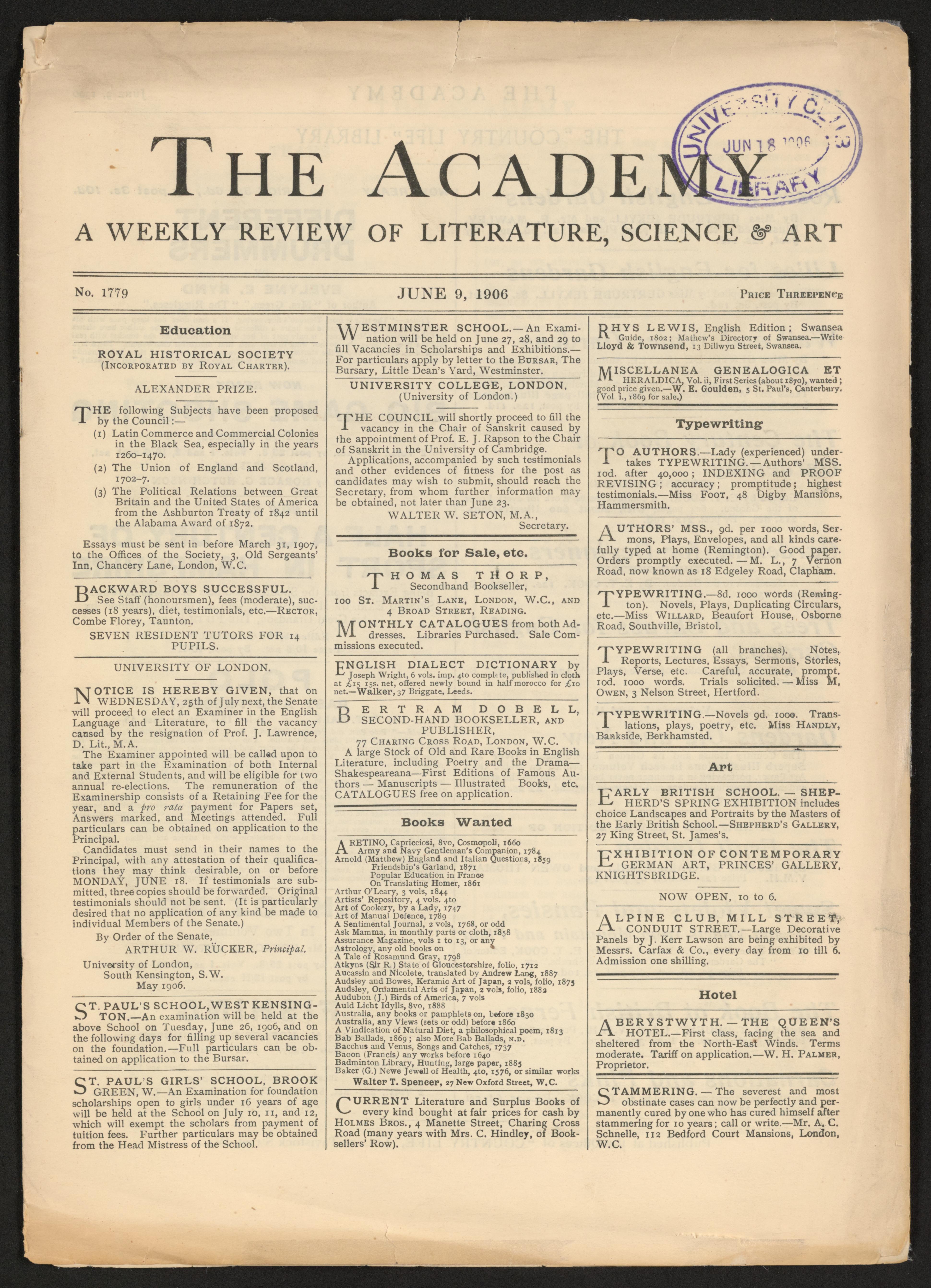 Scanned image of the current content page